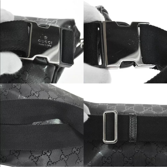 Authentic Gucci Imprime black canvas waist bag fanny pack belt bag - Picture 9 of 14